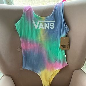 Tie-dye Vans onesie